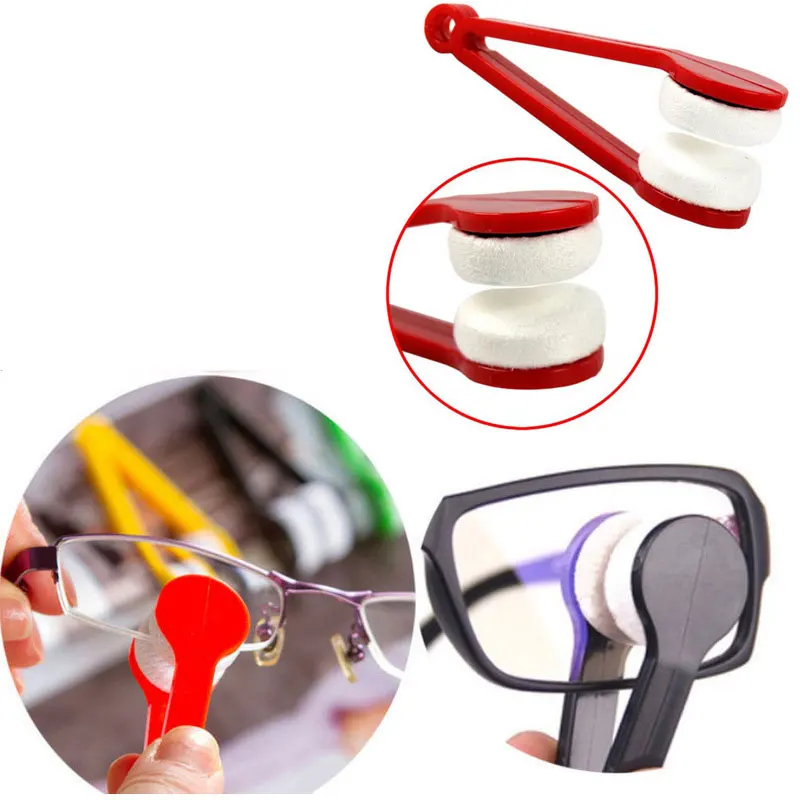 

For Eyeglass Sunglasses Spectacles Cleaning Two-side Glasses Brush Microfiber Spectacles Cleaner Glasses Cleaning Rub Cleaner