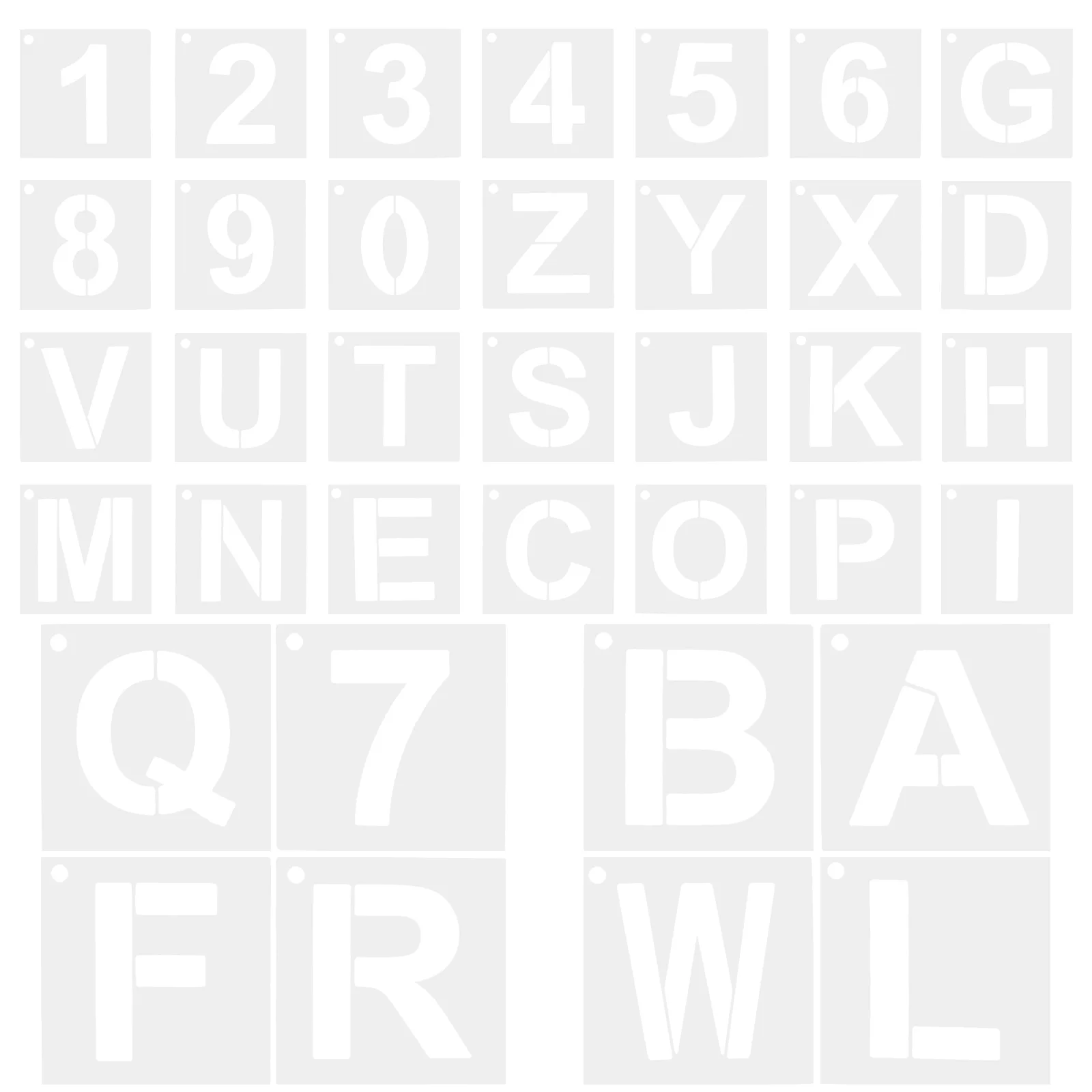 

36 Pcs English Alphabet Template Spray Paint Stencil DIY Printing Stencils Wall Washable Letter Delicate Household