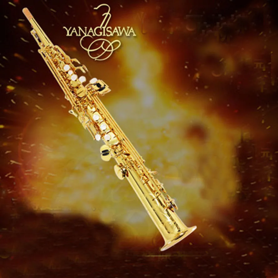 S 901 dritto sassofono soprano Bb B strumento musicale professionale in ottone piatto con custodia e bocchino per sassofono in metallo