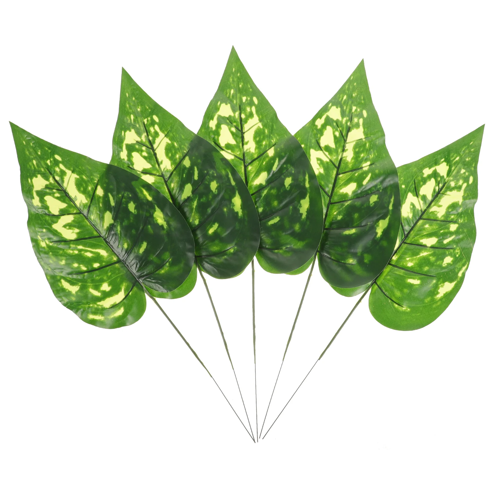 

5pcs Diy Crafts Fake Leaves Simulated Leaves Decorative Greenery Crafts Leaves