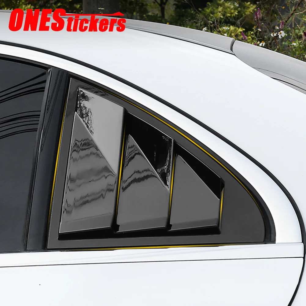 

For Mercedes Benz A CLA C Class W176 W117 C117 W205 AMG Car Rear Door Fashion Louver Window Frame Trim Cover Sticker Accessories