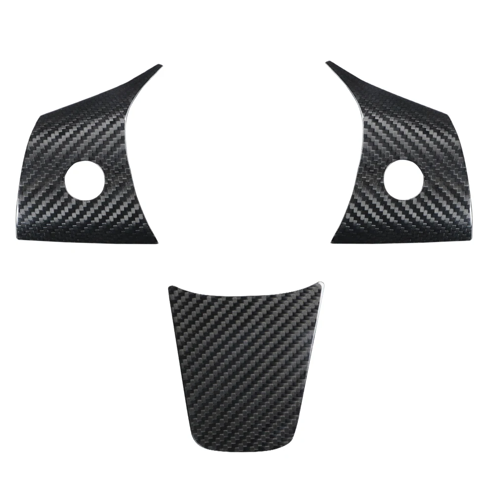 Carbon Fiber for Tesla Model 3 Model Y 2017-2023 Steering Wheel Trim Sticker Steering Wheel Patch Cover Frame Interior Modificat