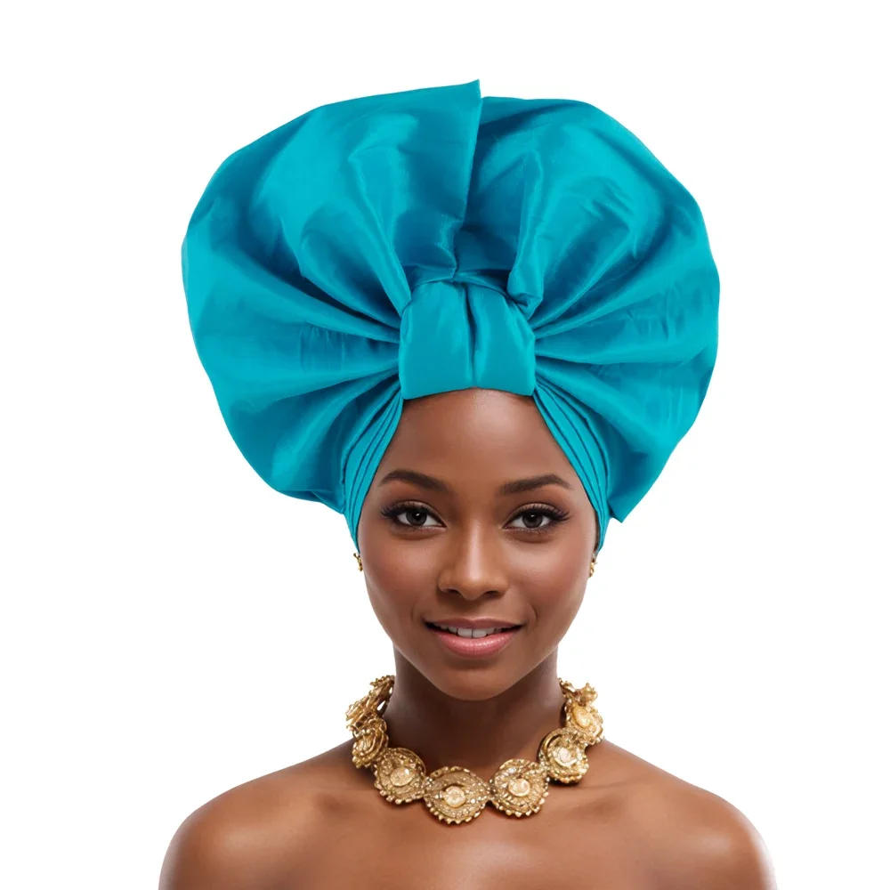 Африканский головной убор Auto Gele Aso Oke нигерийская свадебная шляпа мусульманский