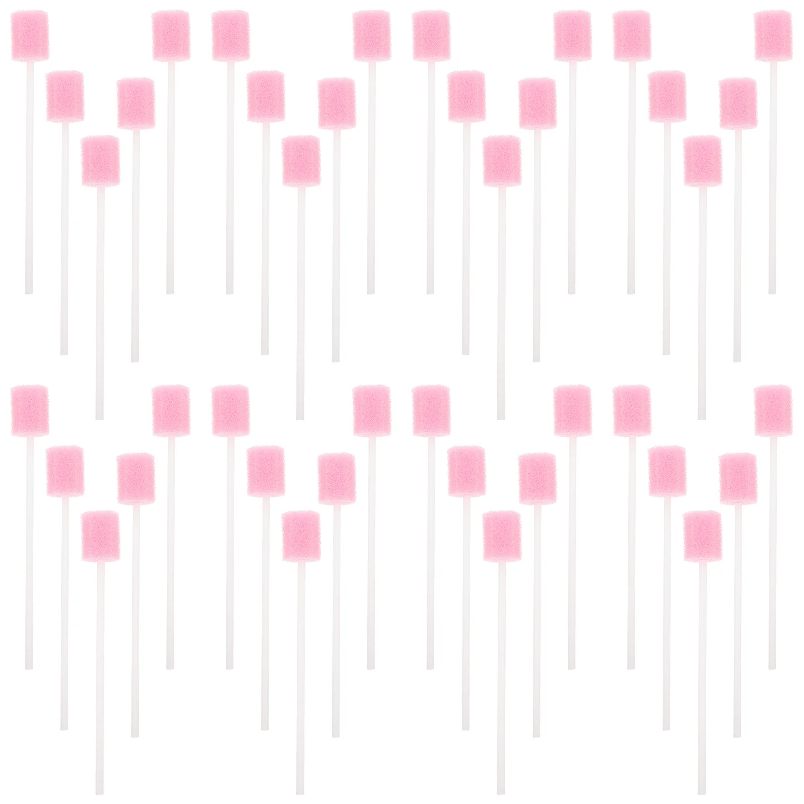 

50 Pcs Sponge Stick Sterile Cotton Swabs Oral Cleaning Tool Using Plastic Newborn Sponges Mouth