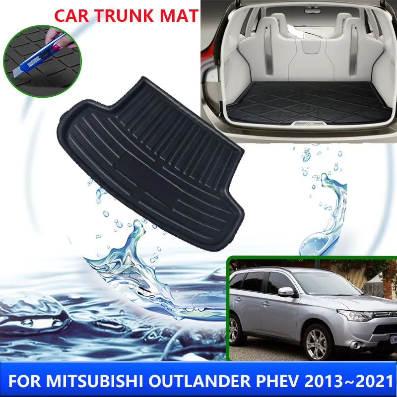

For Mitsubishi Outlander PHEV 2014 2013~2021 2016 2017 5 Seats Car Trunk Mats Rear Cargo Tail Pad Auto Accessories EVA Material