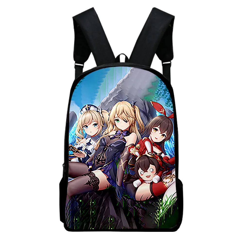 

Popular Novelty Genshin Impact Notebook Backpacks pupil School Bags 3D Print Oxford Waterproof Boys/Girls Laptop Backpacks