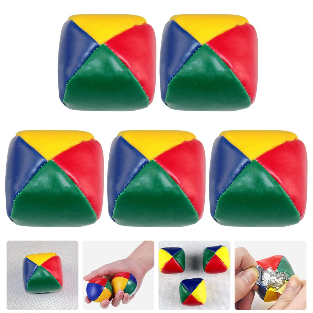 

5 Pcs Small Sandbag Throwing Bean Toys Beach Juggling Ball Plaything Game Supplies Pu Bags Prop Children Kids Mini