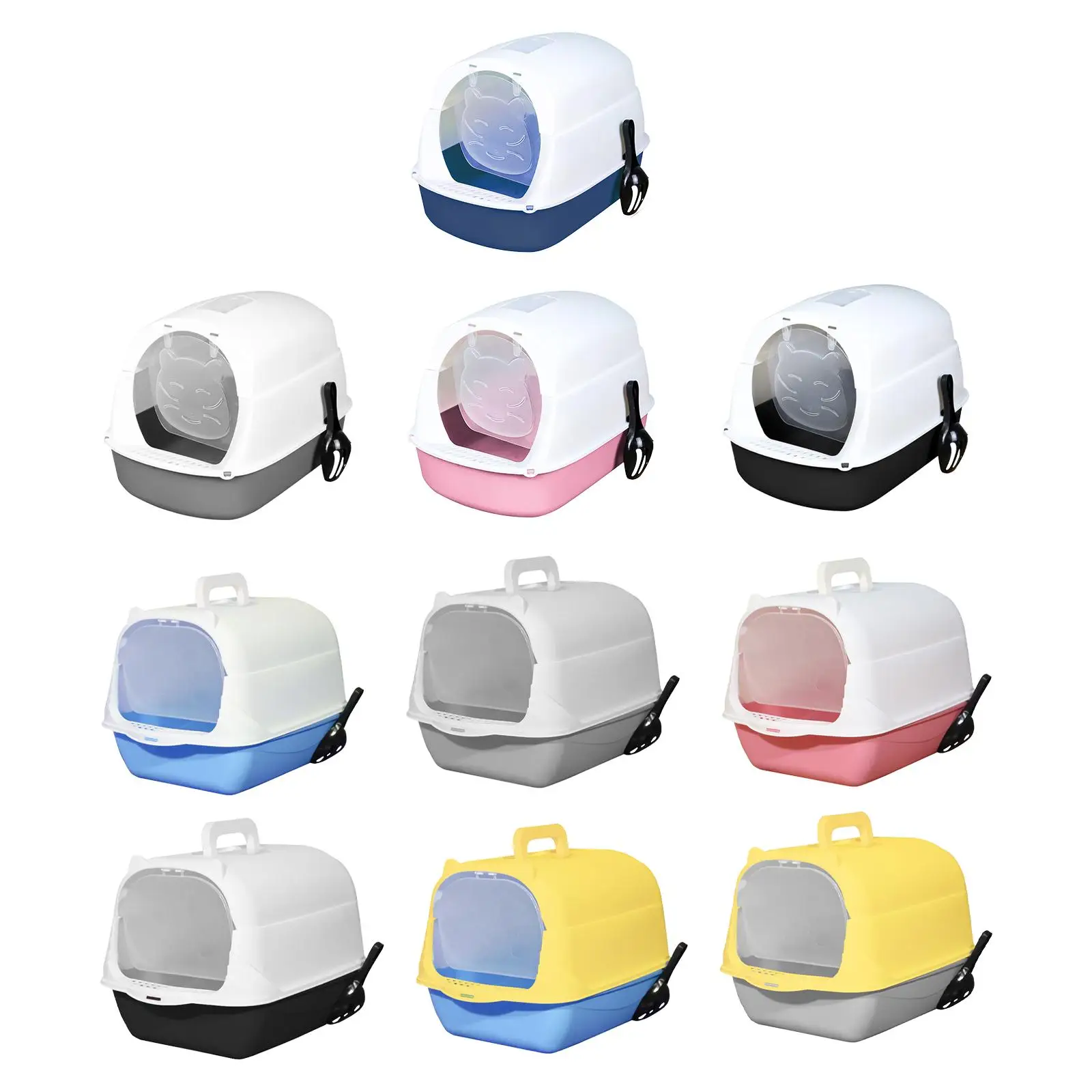 With Lid Fully Enclosed Cat Toilet Large Cat Litter Box Dura