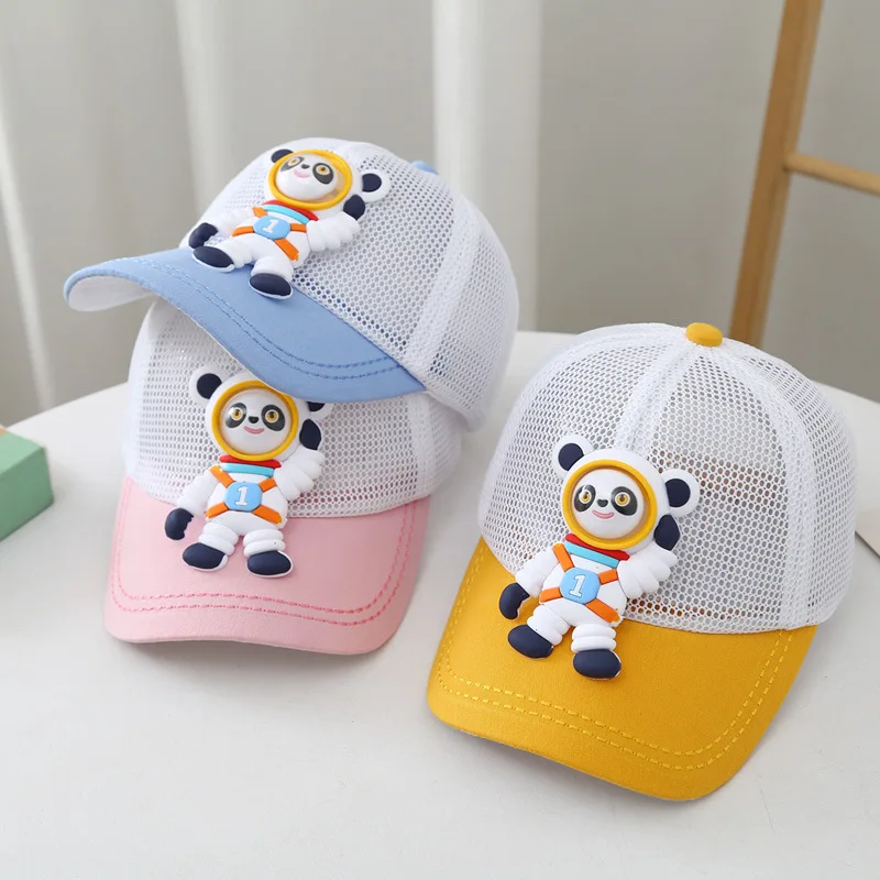 

Summer New Baby Sun Hat Cartoon Astronaut Children Outdoor Baseball Mesh Cap Boys And Girls Outdoor Caps 0-4 Years Old