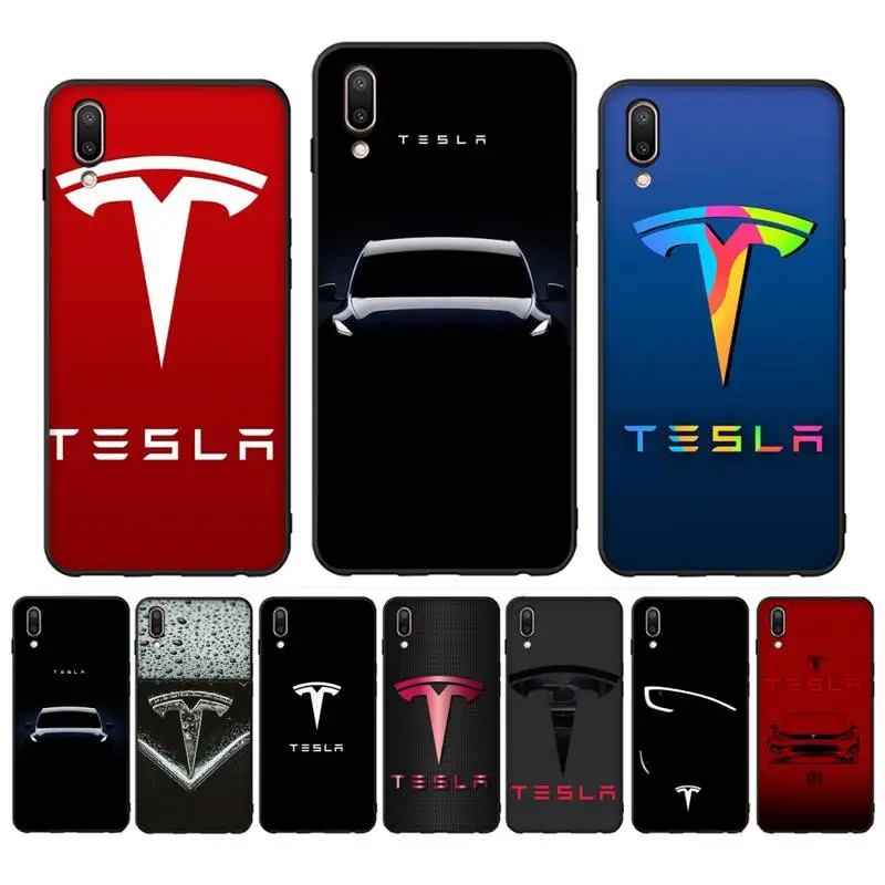 

New Energy Car T-Tesla Phone Case Case For Oppo Reno Realme C3 6Pro Cover For vivo Y91C Y17 Y19