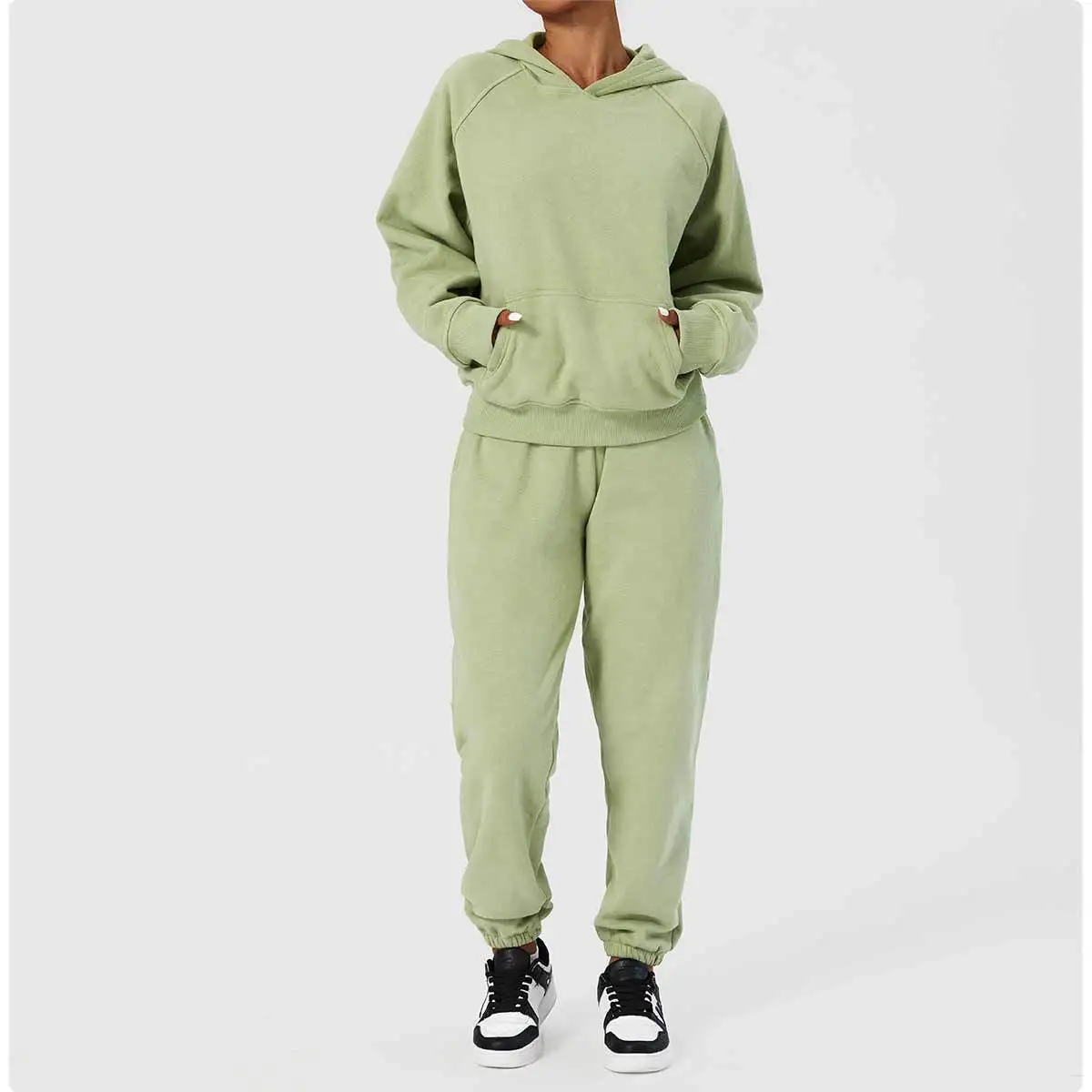 Wyplosz Yoga Set Pant Sweater Women's Sport Suit Fitness Suit Tracksuit 2 Piece Set Sportwear Clothing Solid Color Loose Casual