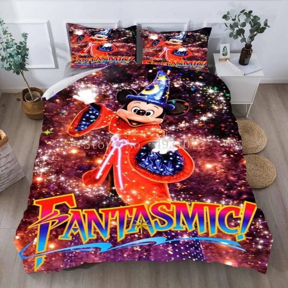 

Disney Fantasmic Magician Mickey Mouse 3D Bedding Set Twin Single Queen King Size Bedroom Decor Cartoon Duvet Cover Set 2/3pcs