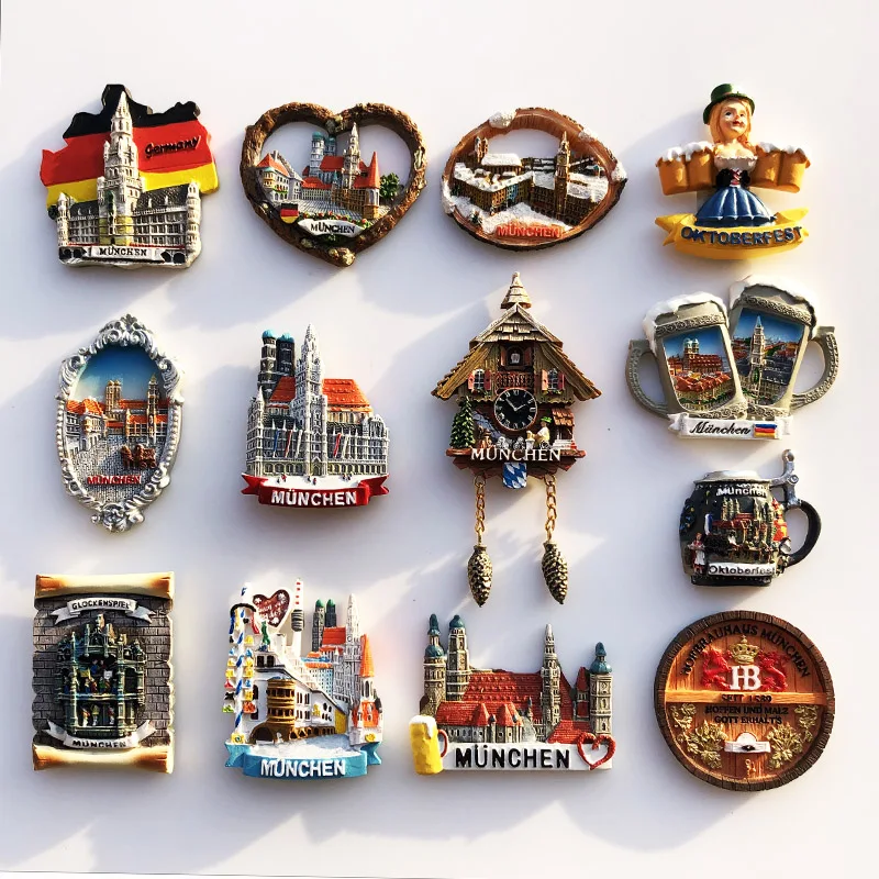 

(Munich Germany)Magnet,Creative,Travel,Commemorate,Crafts,3D,Ornaments,Magnetism,Resin Material,Refrigerator Stickers