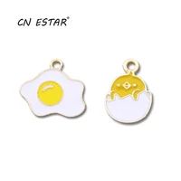 20pcslot fried egg chicken shape enamel charms drop oil earrings necklace pendant diy jewelry accessories materials