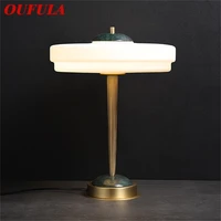 oufula contemporary table lamp luxury marble desk light led for home decor bedside bedroom parlor