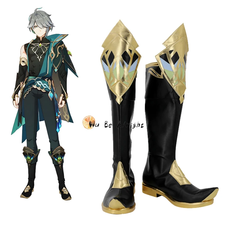 

Game Genshin Impact Alhaitham Cosplay Shoes Boots Custom-made Halloween Carnival Party Costume Accessories For Adult Women Men