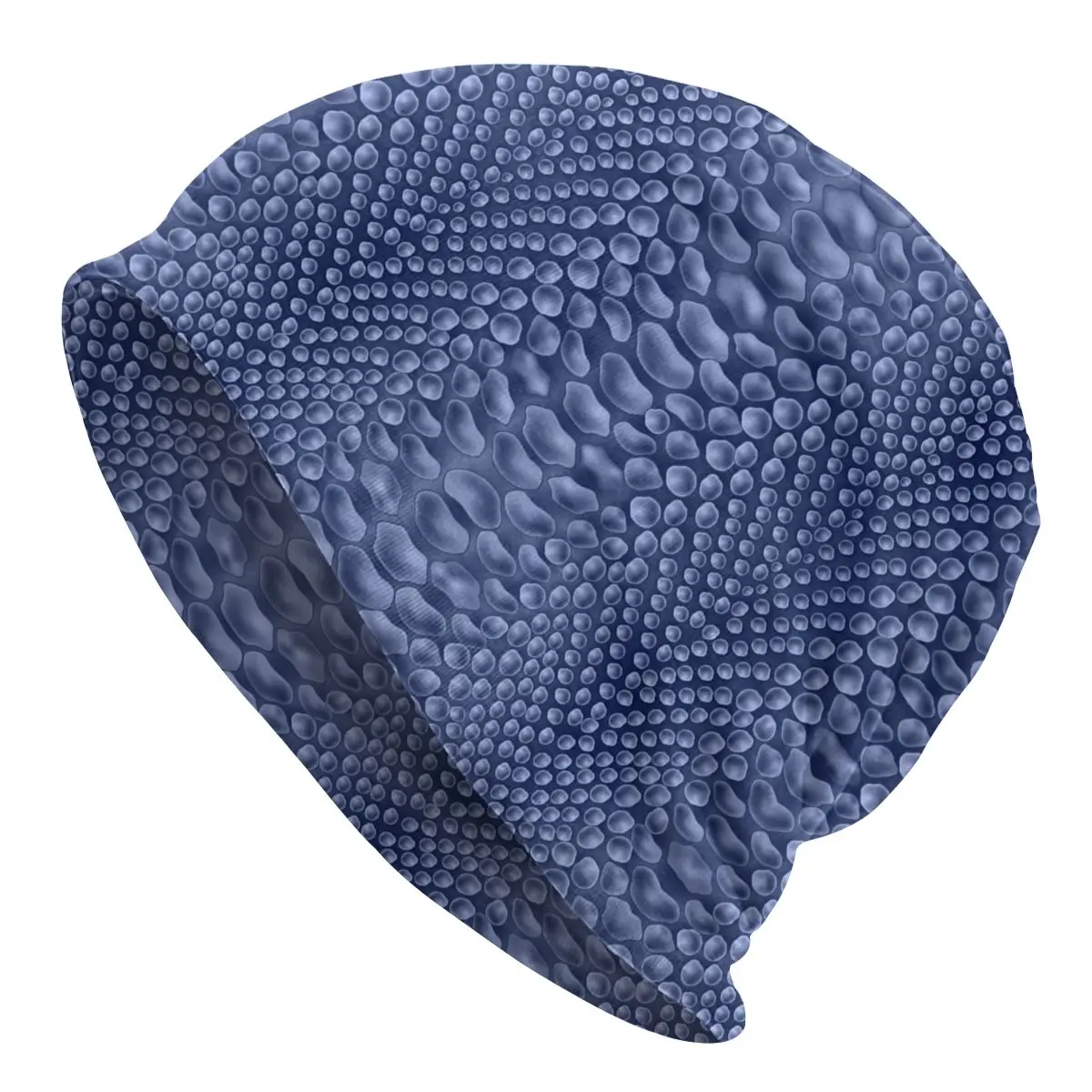 

Fashion Blue Snakeskin Texture Print Winter Warm Women Men Knit Hat Adult Unisex Skullies Beanies Caps Snake Skin Bonnet Hats