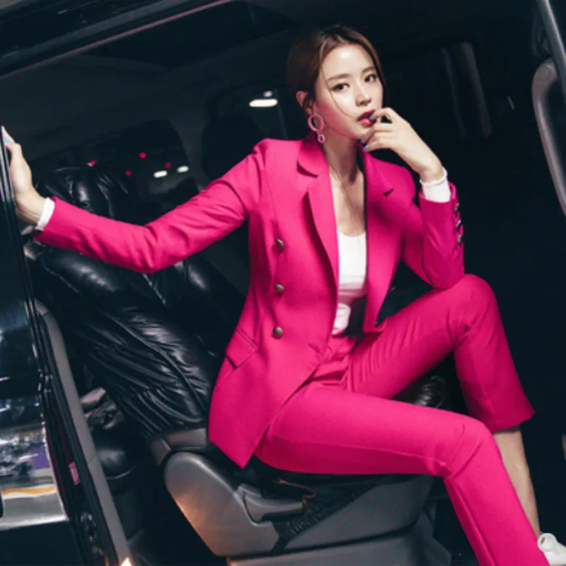 

Розовый костюм женский, осенний, красный