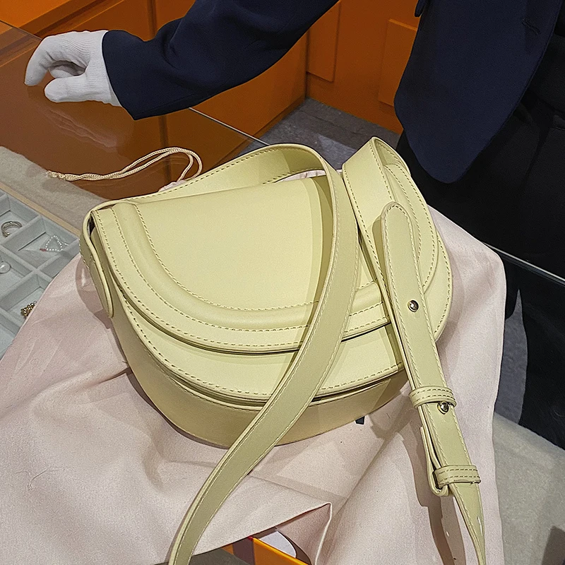 

Preppy Style Women's Bag 2022 Spring/summer Korean Bag New Style Messenger Bag Simple High-end Fashion Shoulder Bag Saddle Bag