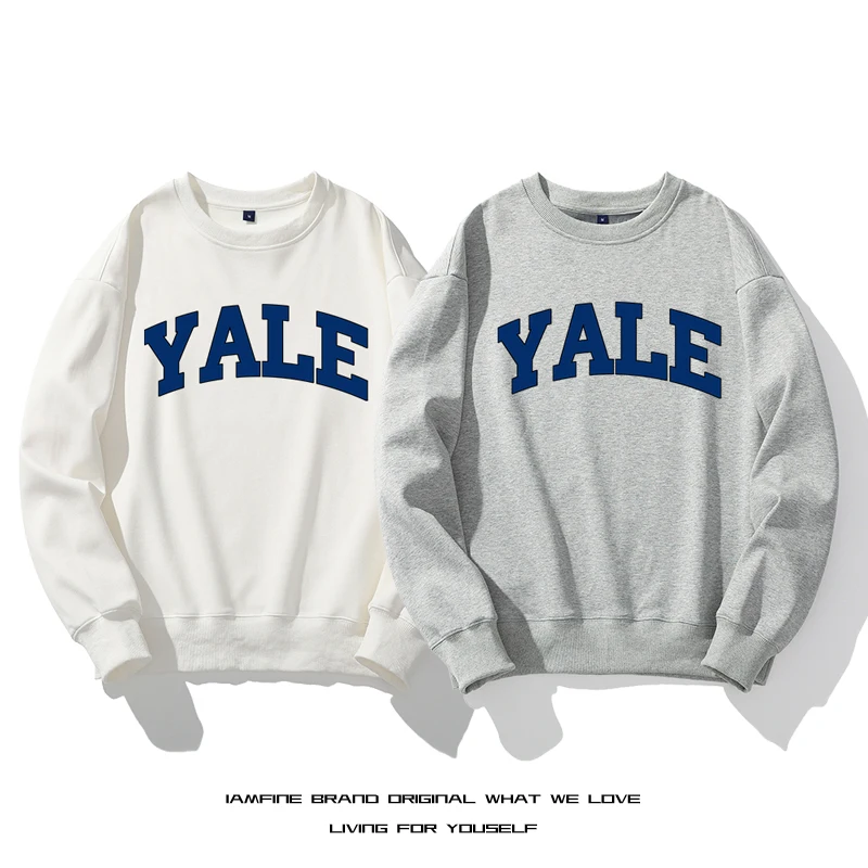 

YALE letters Autumn Fashion Casual Hoodies For Men Woman Sweatshirt Basic Solid Color High Quality Streetwear Top Thicker