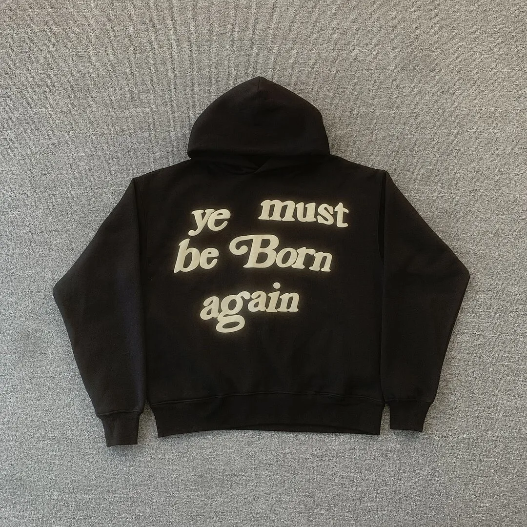 Фото Лучшая версия CPFM Ye Must Be Born Again Kanye West: худи с принтом для женщин и мужчин, оверсайз толстовка с капюшоном №1
