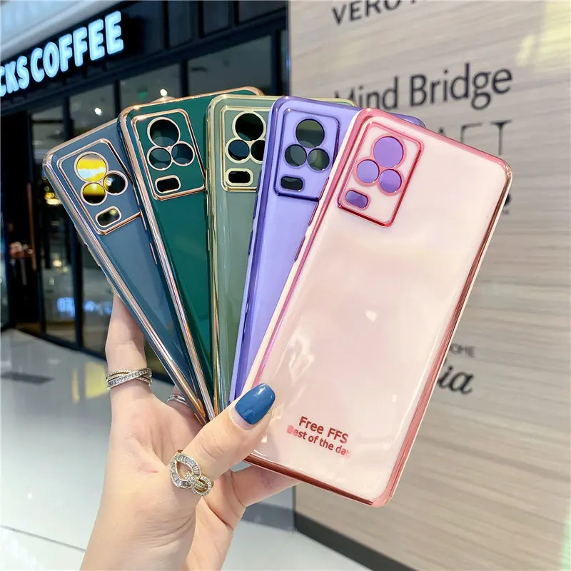 Luxury Plating Soft Silicone Phone Case For VIVO Y20 Y75 Y11 Y11S Y30 Y50 Y31 Y51 Y72 Y53S S1 V21E X70 Y15S Cover Caqa Couqa