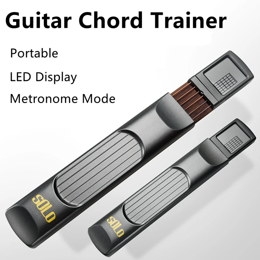 

1pc Portable Chord Trainer Digital Screen SOLO Pocket Guitar Trainer Chords Practice LED Display Metronome Mode For Beginners