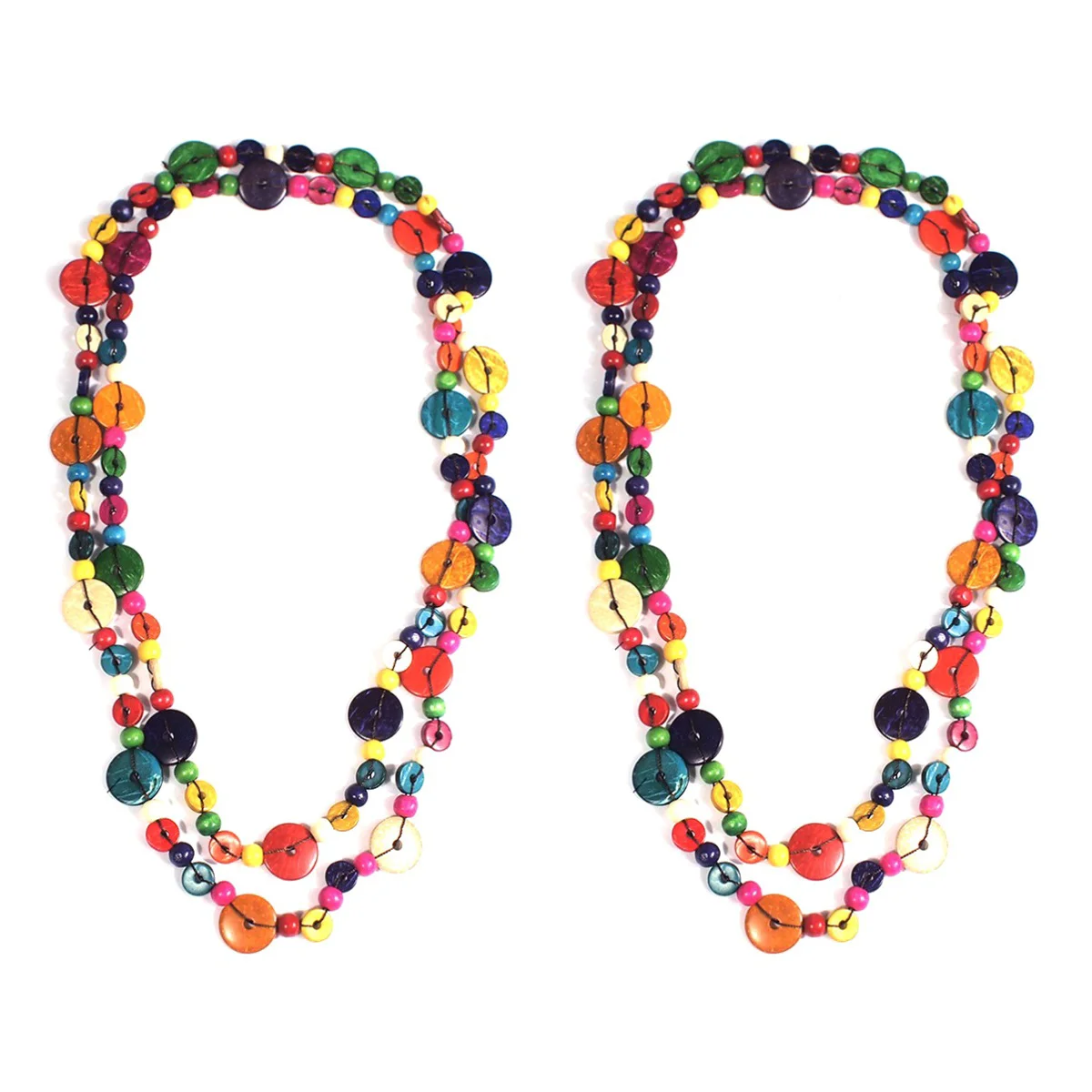 

2x Shell Necklace Shell Bead Necklace Beach Multilayer Necklace Hawaiian Necklace Vintage Neck Jewelry Bohemia Necklace