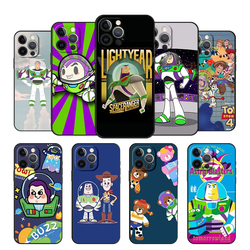 

Cover Case for iPhone 11 12 13 Mini Pro Max SE 2020 11Pro 12Pro 13Pro Thin Armor Funda Japan Soft Luxury Back Buzz Lightyear