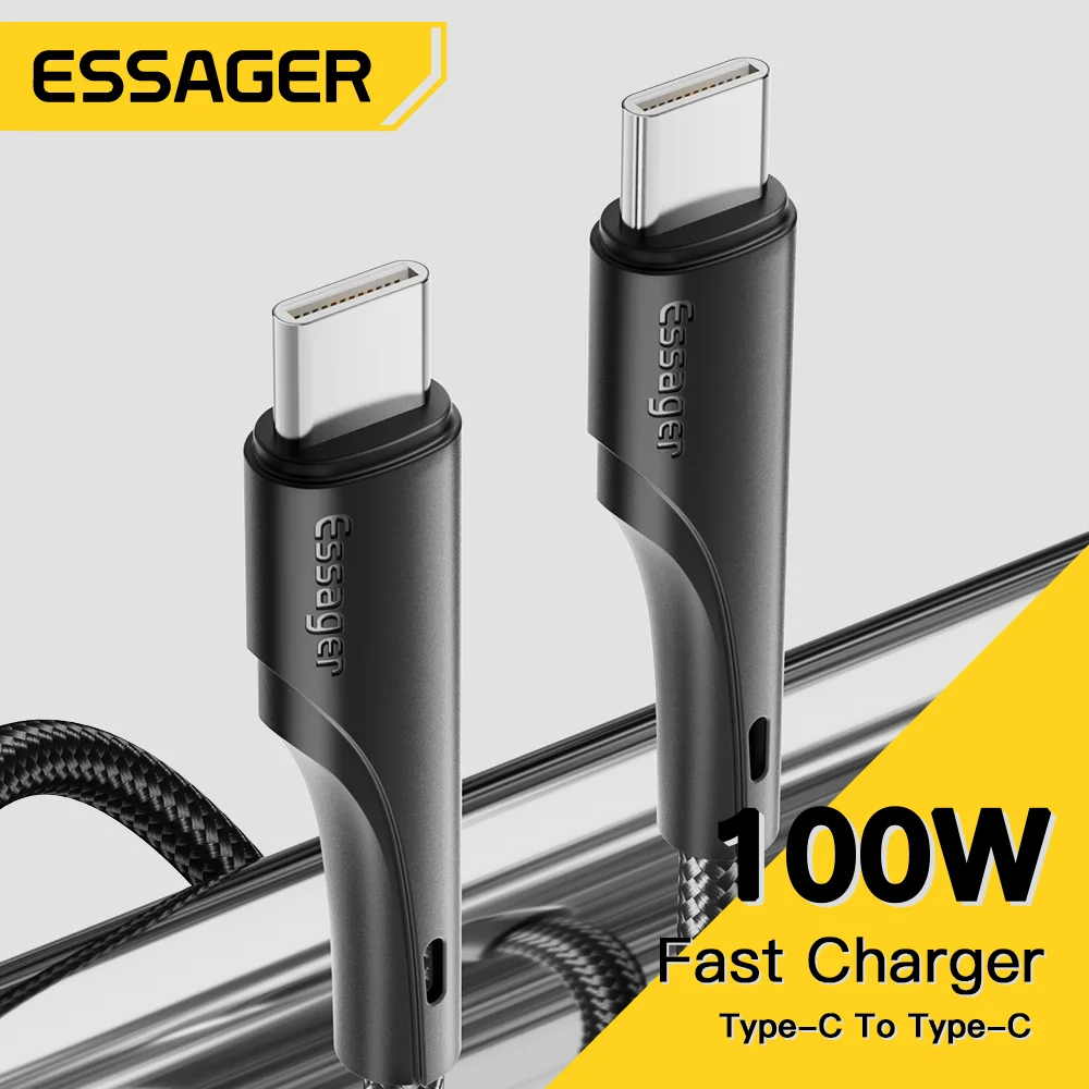 Essager USB Type C To USB C Cable 100W/5A USB Type C PD Fast Charging Charger Cord For Macbook Samsung Xiaomi Type-C USBC Cable