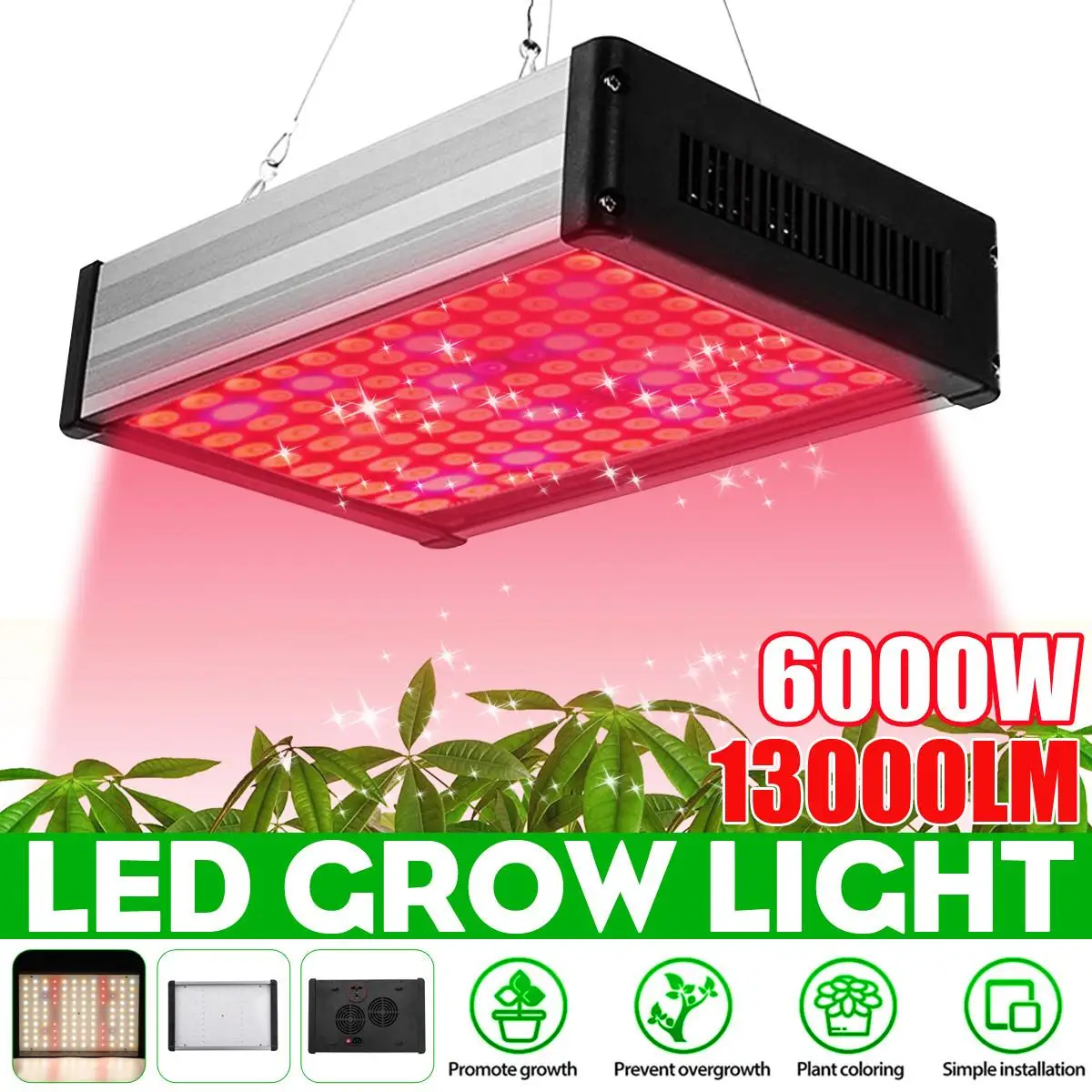 LED Grow Light 6000W Waterproof Phytolamp 120Leds Chip Phyto Growth Lamp AC 100-240V Full Spectrum Plant Lighting For Plant