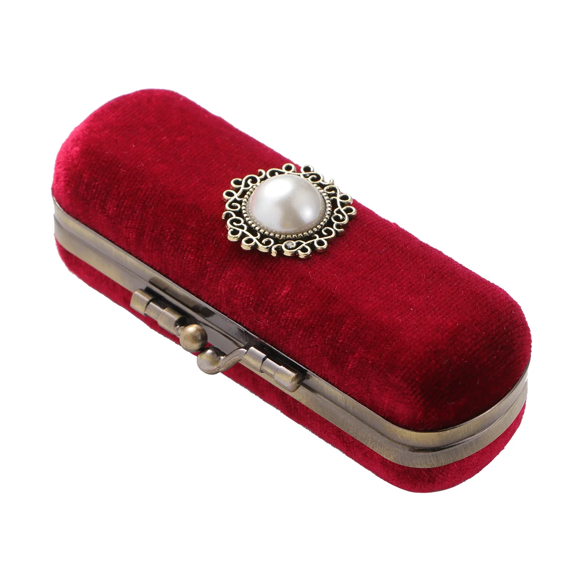 

Vintage Storage Box Lipstick Case Mirror Beads Lipstick Organizer Lipstick Holder Mirror Pocket Cosmetics Mirror Travel