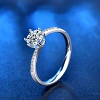 real 1 carats d color moissanite wedding rings for women 100 925 sterling silver sparkling party fine jewelry wholesale