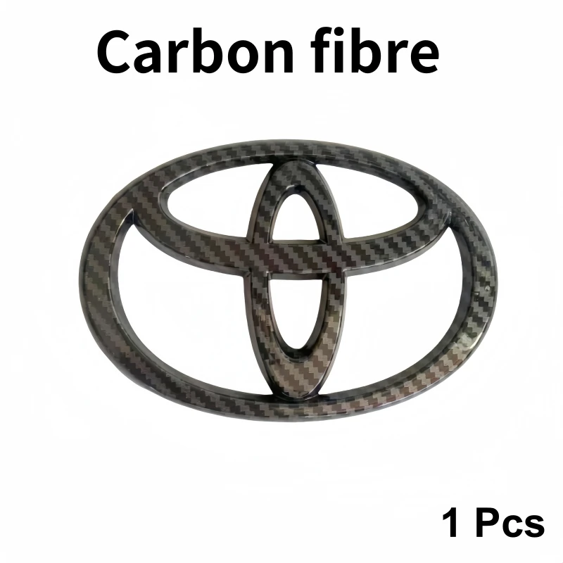 

3D черный, серебристый, эмблема автомобиля Toyota, значок из углеродного волокна для Corolla Camry RAV4, передняя решетка, капот, задний бампер, аксессуар с логотипом багажника