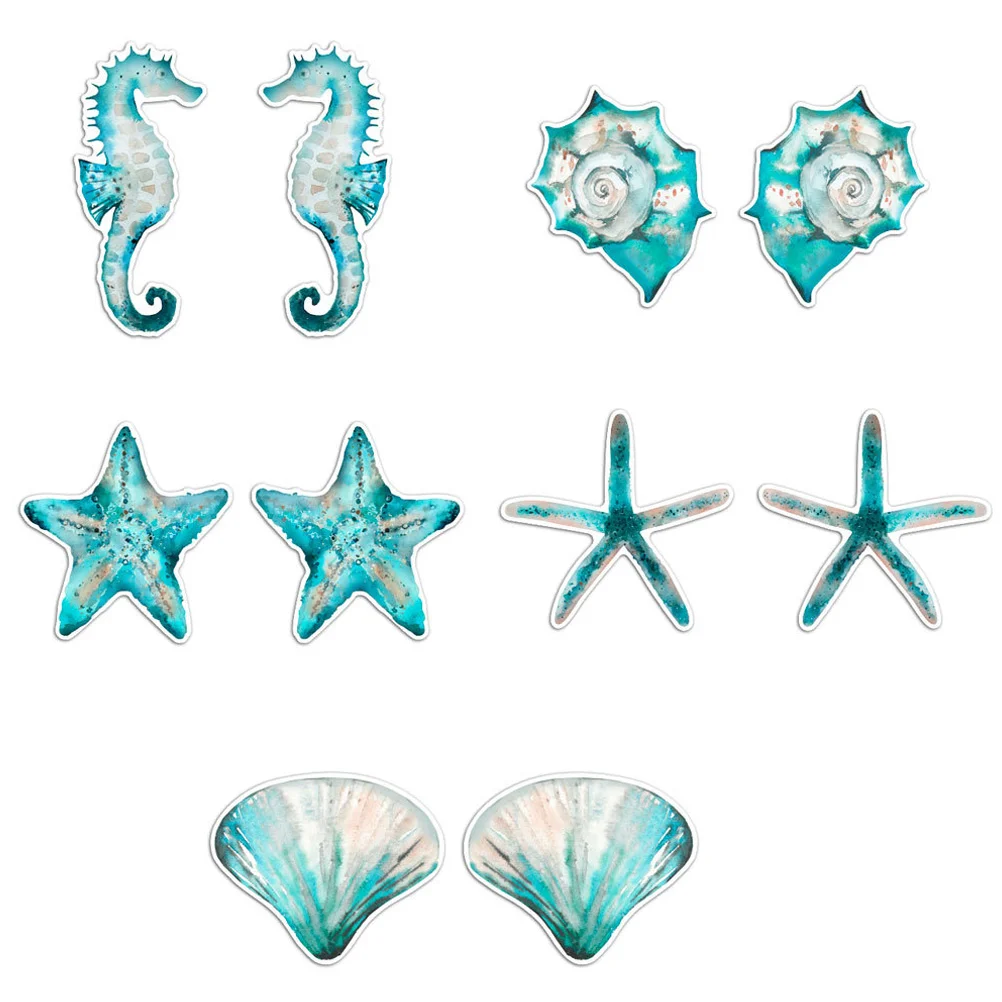 

10Pcs Nautical Window Decals Collision Stickers Ocean Wall Sticker Hawaii Window Clings Tropical Window Clings