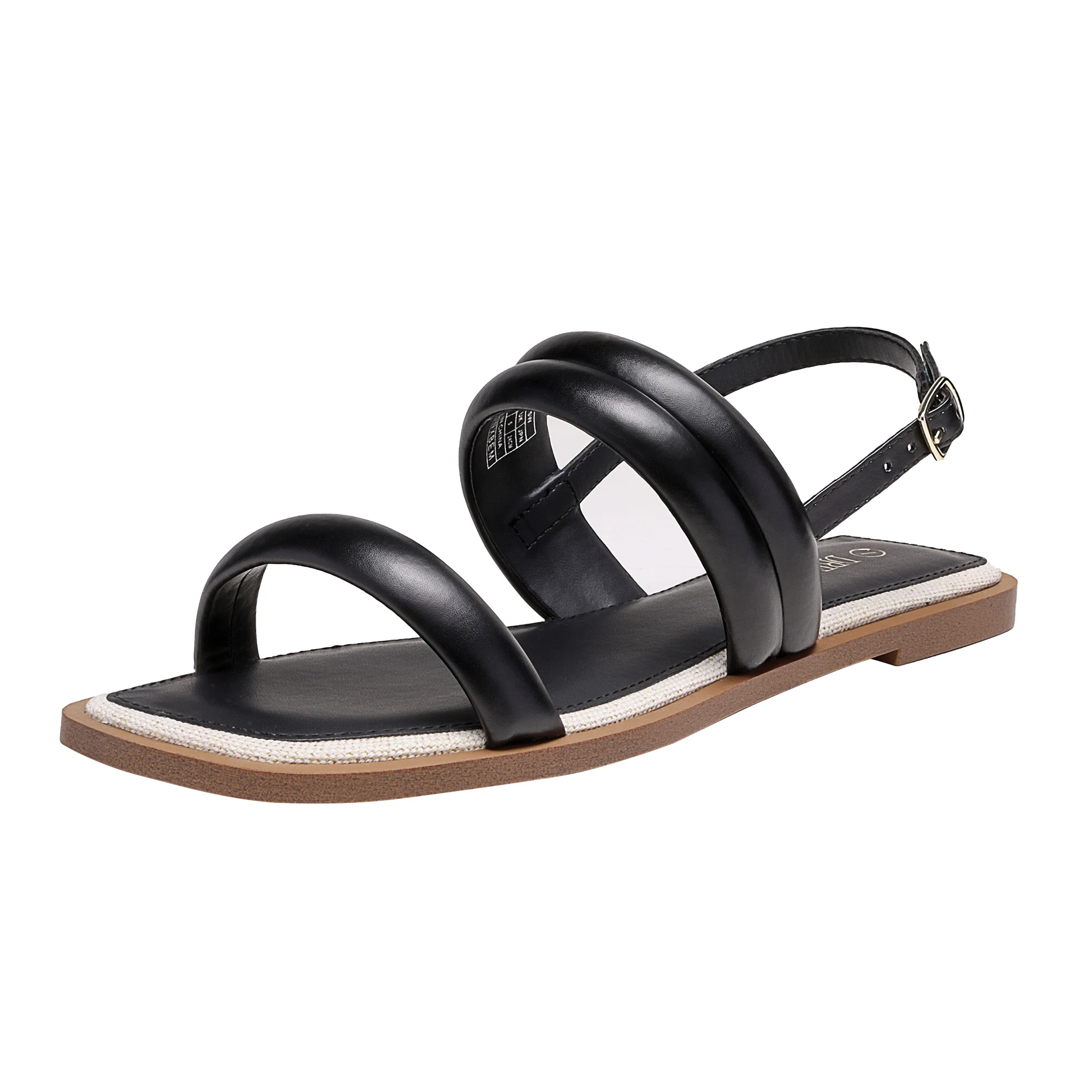 

Dream Pairs Women Summer Sandals 2022 Square Toe Soft PU Leather Casual Shoes Black Dressy Sandalias Ladies Flats Flip Flops