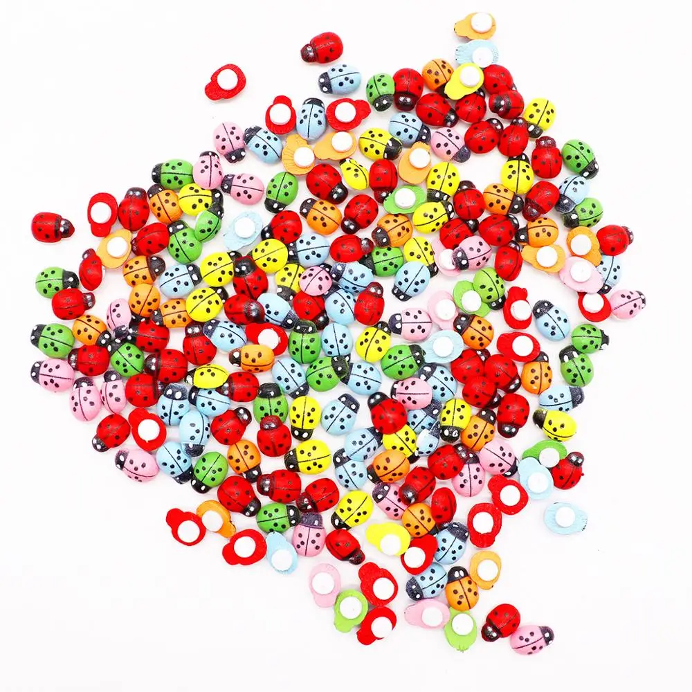 

Деревянные наклейки божьи коровки 100 шт.