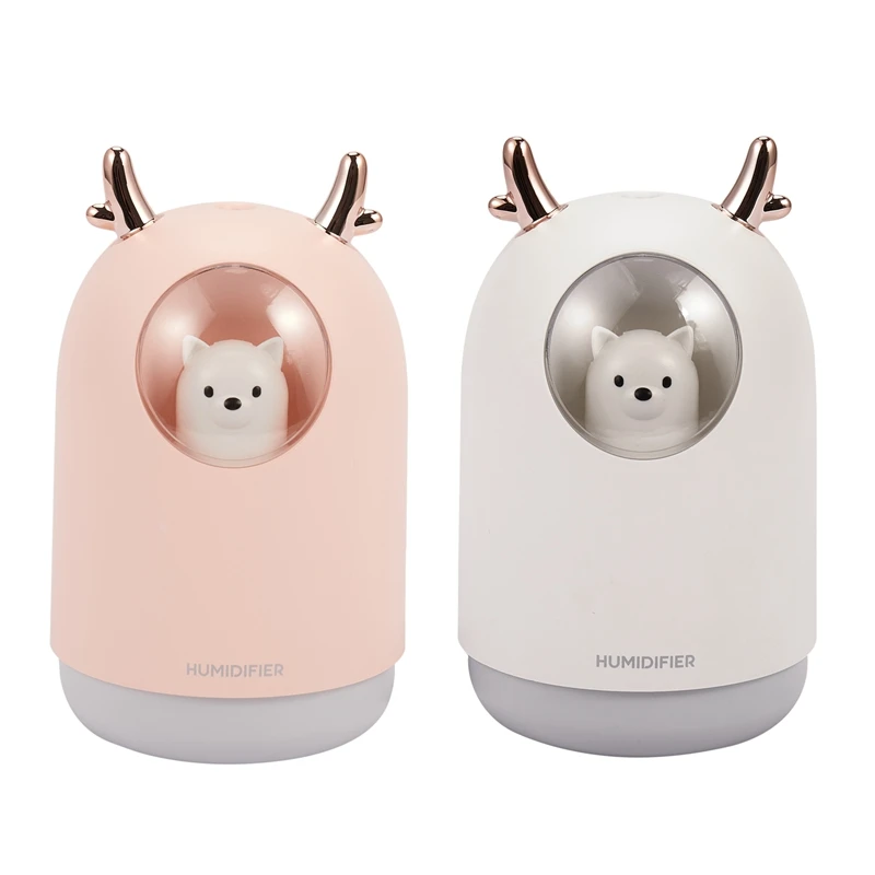 

300ML Cute Pet Ultrasonic Air Humidifier Aroma Essential Oil Diffuser For Home Car USB Fogger Mist Maker With LED Night Lamp