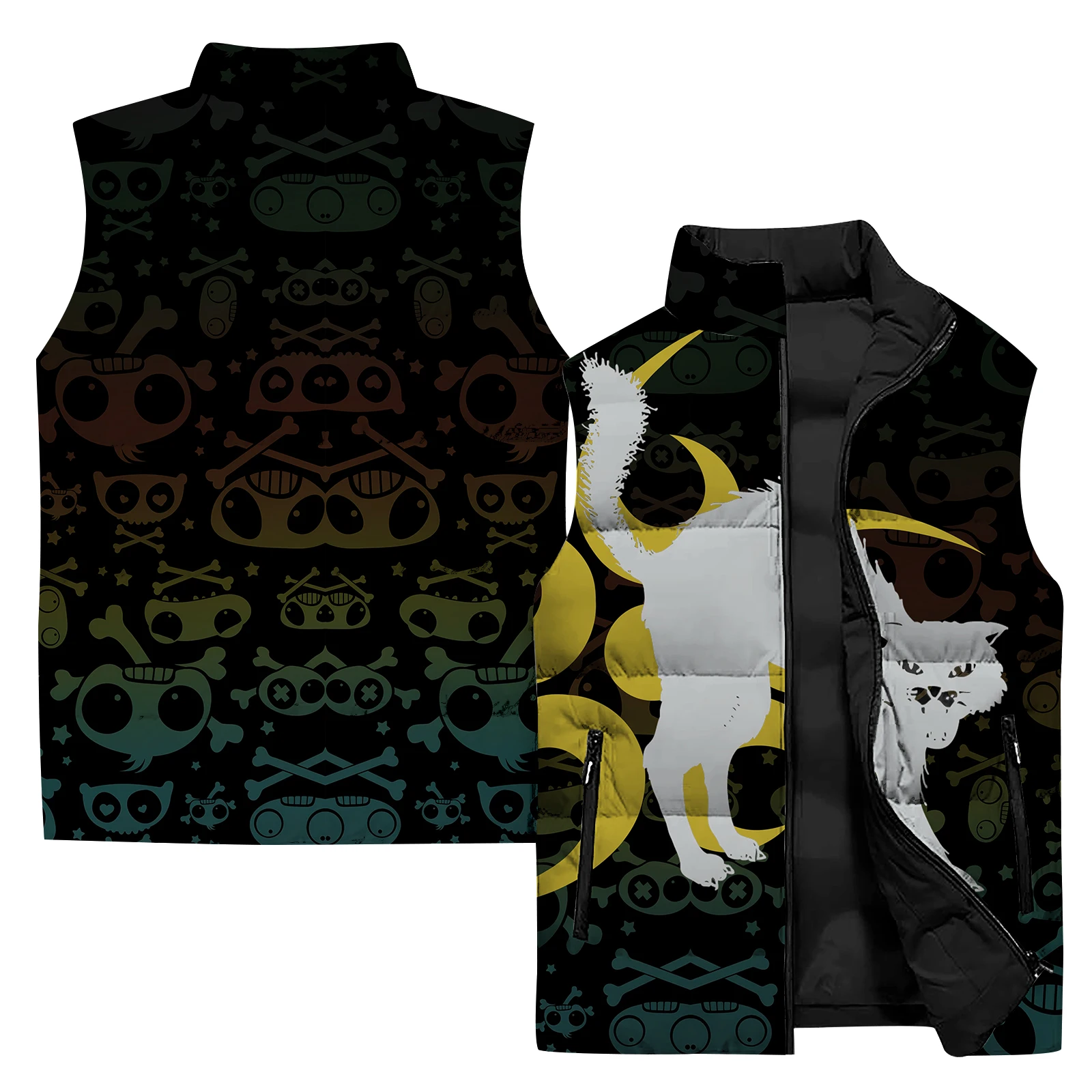 Куртка мужская зимняя повседневная Термальный жилет с принтом кошек и собак
