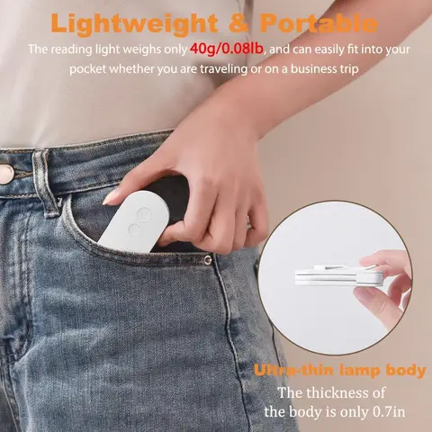 Перезаряжаемая мини-лампа для чтения Xiaomi с регулировкой яркости — изображение товара