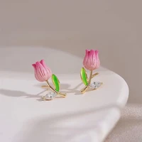 2022 new creative earrings fashion temperament flower zircon earrings for women exquisite sweet party birthday jewelry gift