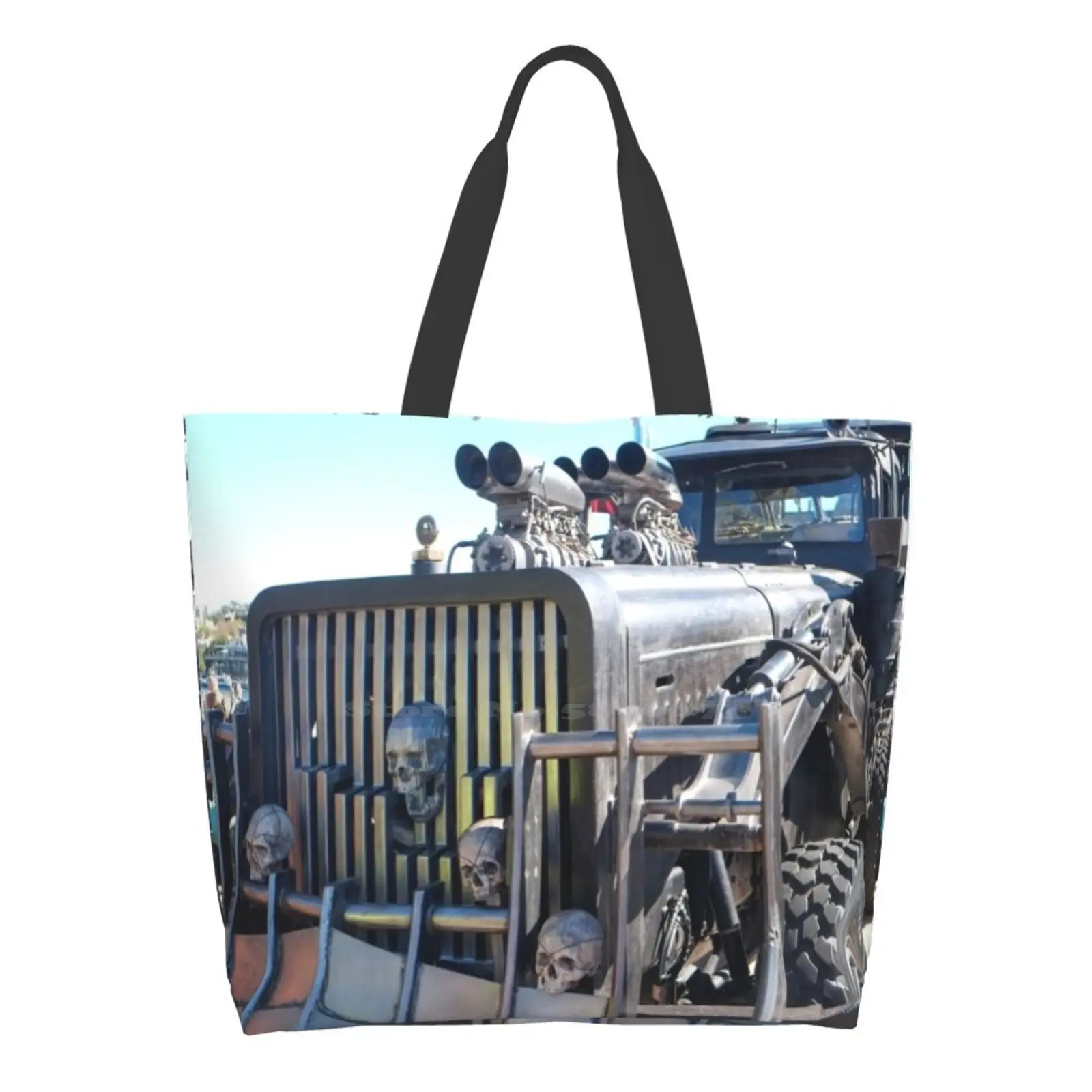 

Mad Max Fury Road Vehicle Women Shopping Bag Girl Tote Large Size Mad Max Fury Road Vehicle Car Transport Skulls Skull Violence