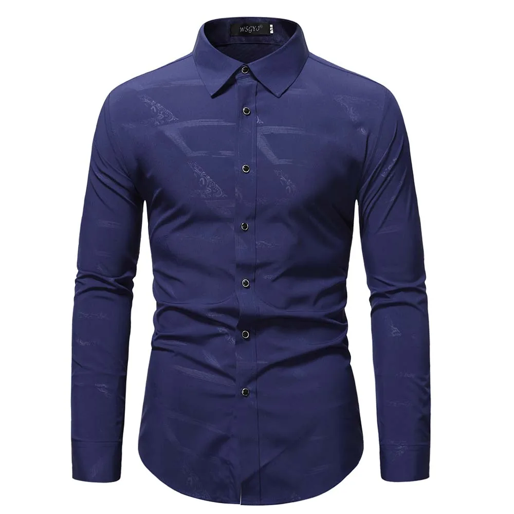 

2022 Spring and Autumn Long Sleeve Casual Printed Men's Shirt