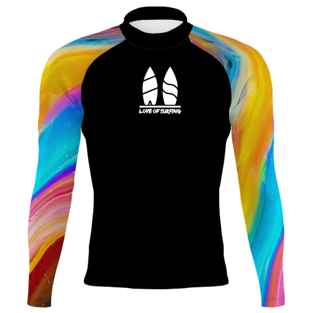 Мужская одежда для плавания с длинным рукавом и защитой от УФ-излучения