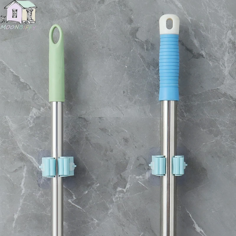 

Настенный органайзер для швабры, держатель, вешалка для щетки, метлы, стеллаж для хранения в доме, на присоске, подвесные прочные крючки для ...