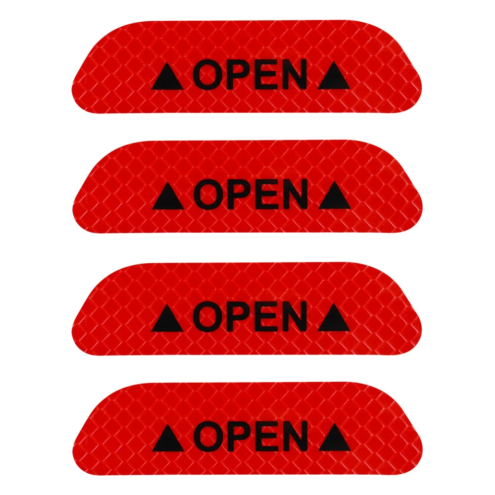 

4 шт., предупреждение о безопасности автомобиля, сильные светоотражающие наклейки, отражатель, дверь автомобиля, предупреждающий знак, наклейки, наклейки