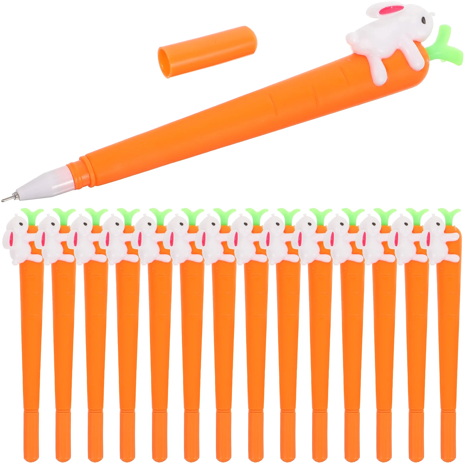 

15 Pcs Mini Decor Carrot Pen Pattern Rabbit Lovely 05mm Pens Shape Ink Adorable Silica Gel Office