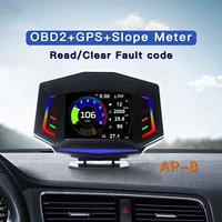 2022 auto hud smart gauge obd2 gps head up display lcd display digital speedometer slope meter car electronics accessories