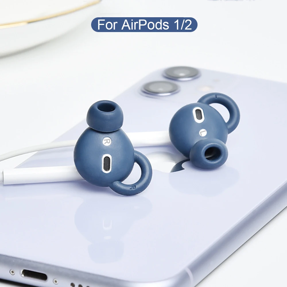 

Мягкие силиконовые наушники-вкладыши, чехол для наушников с чехлом для хранения для Apple Airpods 1/2, аксессуары для Bluetooth наушников