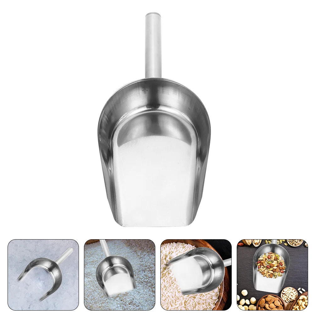 

Stainless Steel Ice Flour Spoon Metal Cooking Scooper Kitchen Utility Dustpan Food Scoops Popcorn